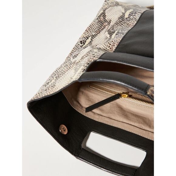 Anthropologie Snake-Printed Fringed Leather Clutch - Picture 3 of 6